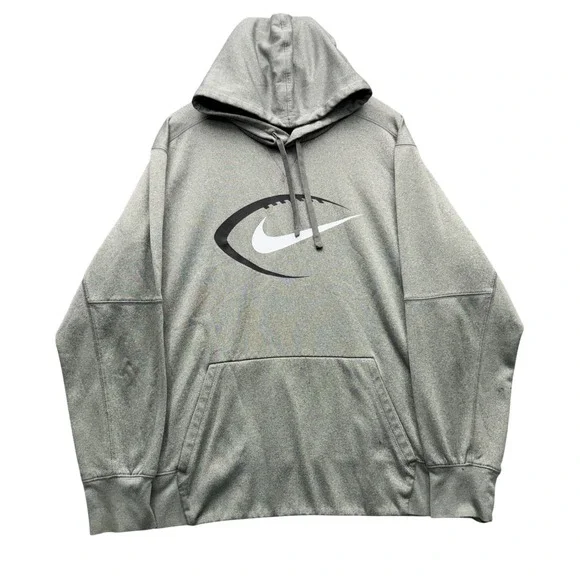 Nike Dri-FIT Hoodie Mens XL Gray Long Sleeve Football Moisture‎ Wicking Running