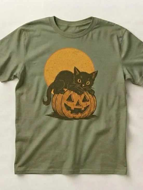Black Cat Halloween Shirt