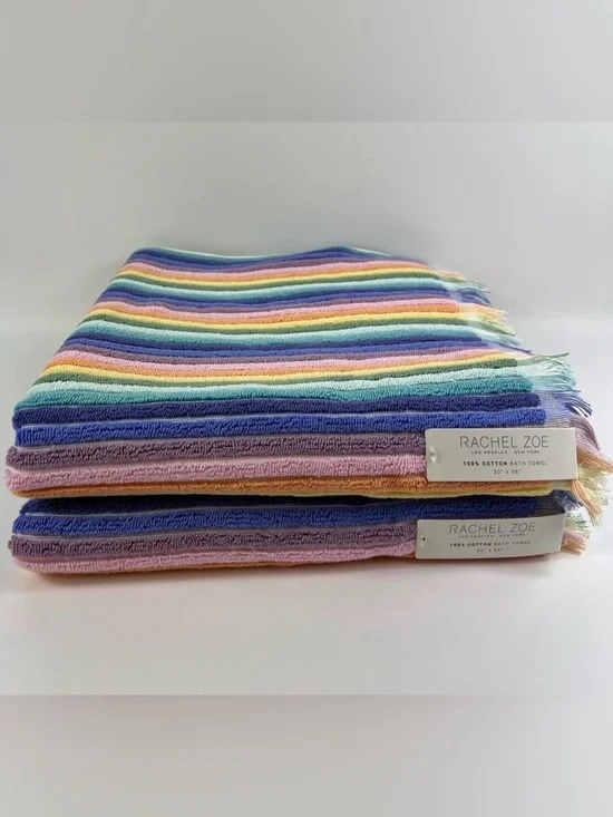 Rachel Zoe 100% Cotton Bath Towel Bundle - set of (2) 30”x56” - Brand new