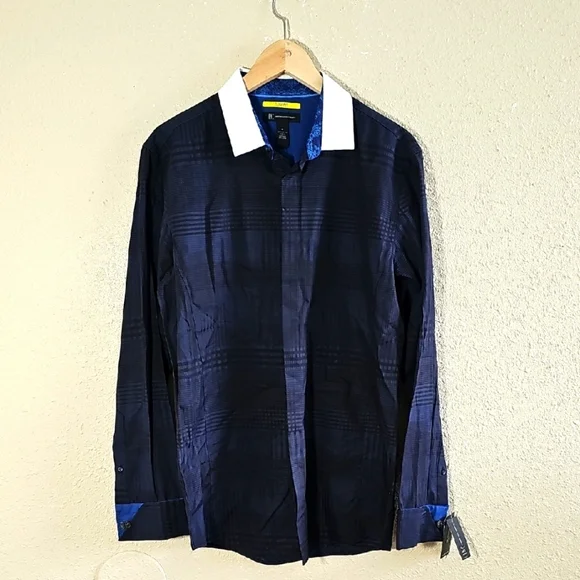 INC International Concepts Blue Slim Fit Shirt.
