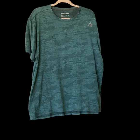 Reebok Mens‎ 2XL Teal Short Sleeve Athletic Shirt