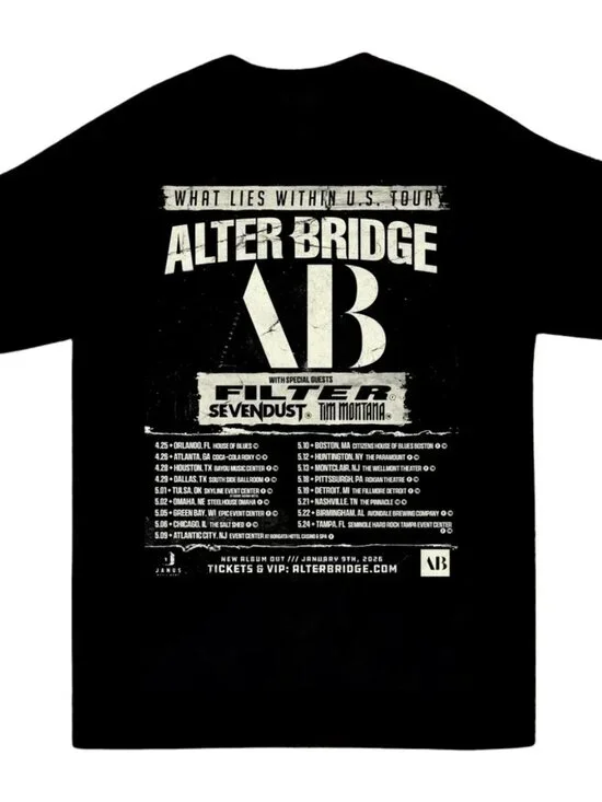 Alter Bridge What Lies Within Tour 2026 Graphic T-Shirt