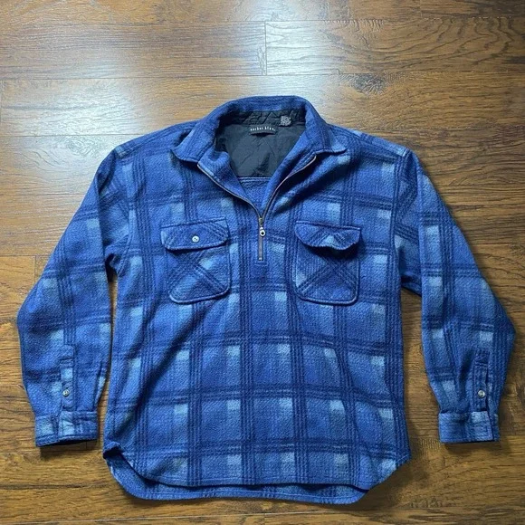 Vintage Anchor Blue 1/4 Zip Sweater Men's Large XL Blue Y2K 90s