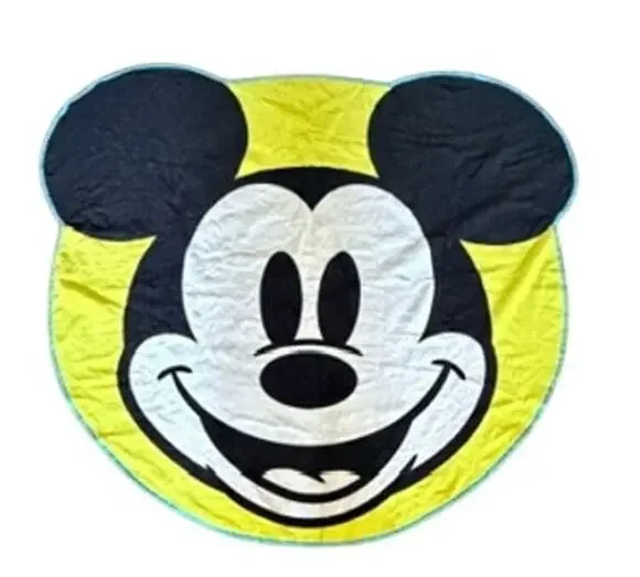 Disney Mickey Mouse Shaped Beach Towel Yellow Blue 50 x 47