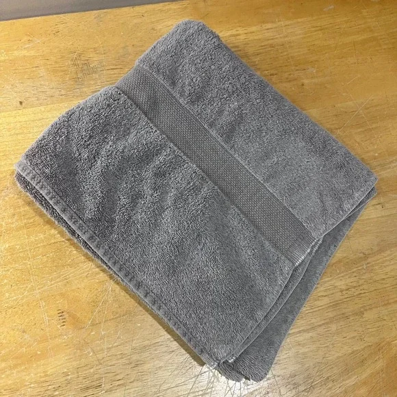 Ralph Lauren Brown Cotton Bath Towel Vtg Made in USA Dobby Border 52x31