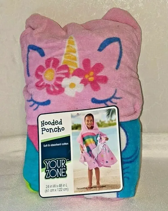 Your Zone Hooded Poncho Towel for Kids 24 x 48