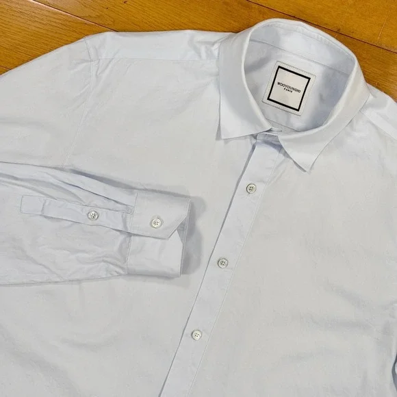 Wooyoungmi Paris Mens Size 50‎ Light Blue Cotton Button Down Shirt W151DS06806L