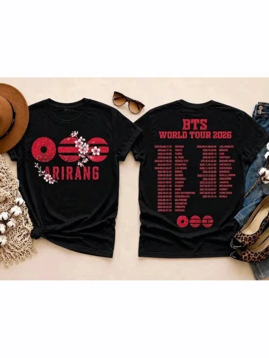 BTS World Tour 2026 Arirang Double-Sided Graphic T-Shirt