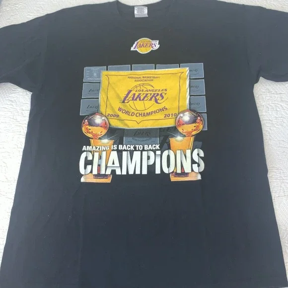 Vintage 2009/2010 Back To Back Los Angeles‎ Lakers NBA Champs T Shirt Size Large