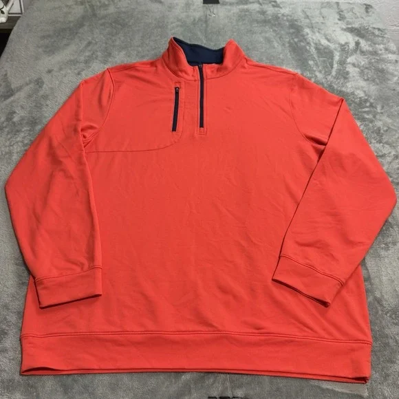 Walter Hagen NWOT Mens Performance 11 Light 1/4 Zip Golf Pullover L Orange Work