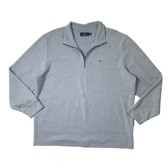 Vineyard Vines Sweatshirt Mens 2XL Spa Blue Saltwater 1/4 Zip Pullover *READ