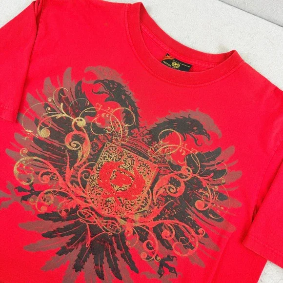 Phat Classics Phat Farm Mens XL Red Graphic T-Shirt‎ Double Eagle Crest Vintage