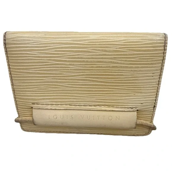 VTG Y2K‎ Louis Vuitton Vanilla Epi Leather Elastic Card Wallet RARE MI0090 Small