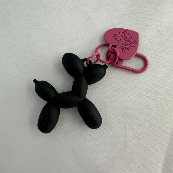 Balloon Dog Keychain Punk Y2K for Women Bag Pendant Jewelry Black New