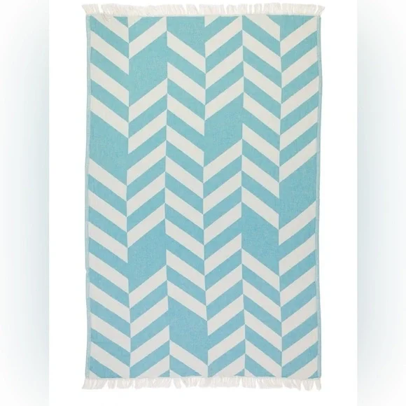 Chevron Pestamal 100% Cotton Turkish Towel Turquoise