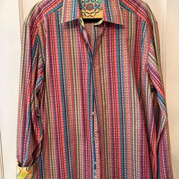 Robert Graham Multicolor Vertical Stripe‎ Button-Down Shirt