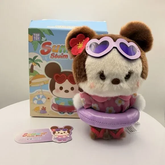 TOPTOY Disney Summer Swim Ring Series Plush Keychain - Minnie