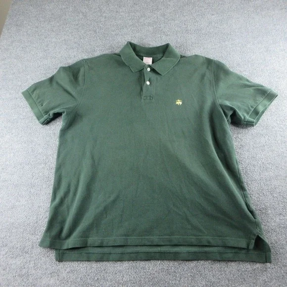 Brooks Brothers 346 Polo Shirt Mens L Green Original Fit Short Sleeve Logo
