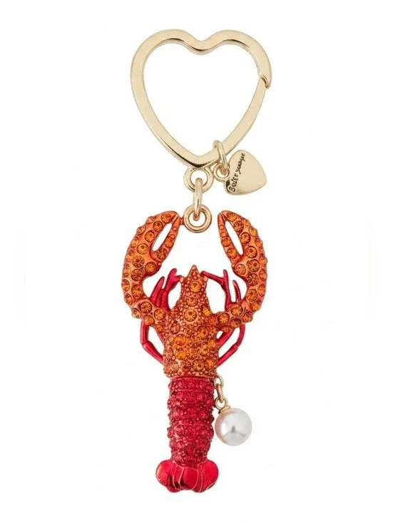 Betsey Johnson NWT Lobster Purse Charm & Keychain – Rhinestone Coastal Bag Charm