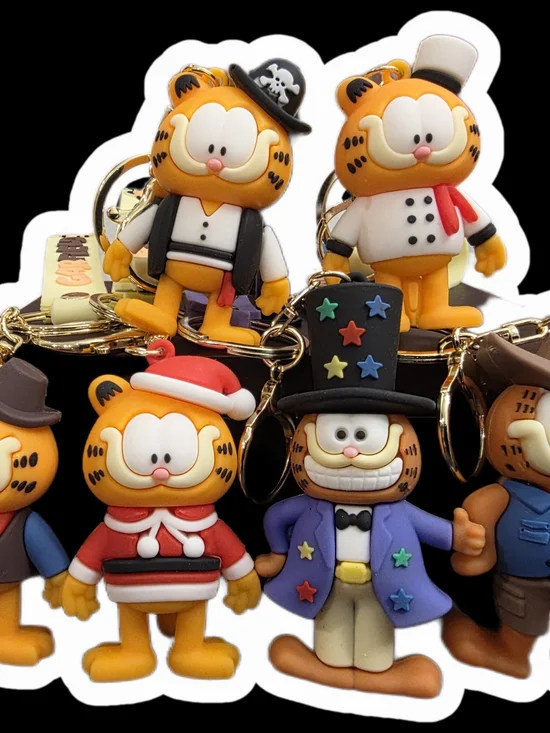 Garfield Bag Charm- With Keychain And Wrist Strap- Get All 6