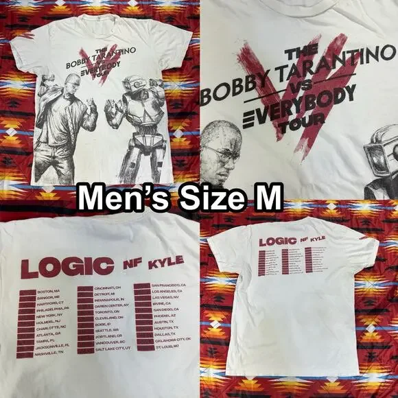Logic NF Kyle The Bobby Tarantino vs Everybody Tour Beige T-Shirt Men's Medium