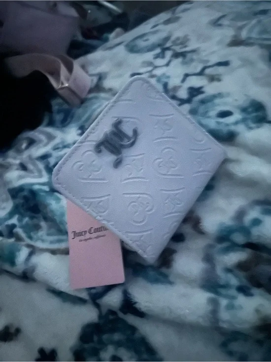 Juicy Couture Lilac Embossed Card Holder with Logo Accent