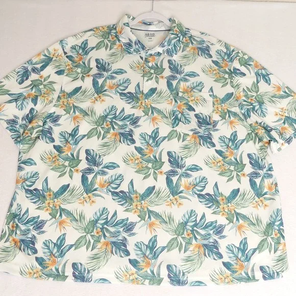 Izod Saltwater Polo Shirt Men's 3XB Floral‎ Hawaiian Print