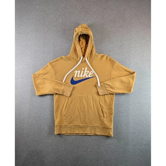 Nike NSW Heritage Hoodie Mens Large Golden Wheat Sweatshirt Terry CV8977-727‎