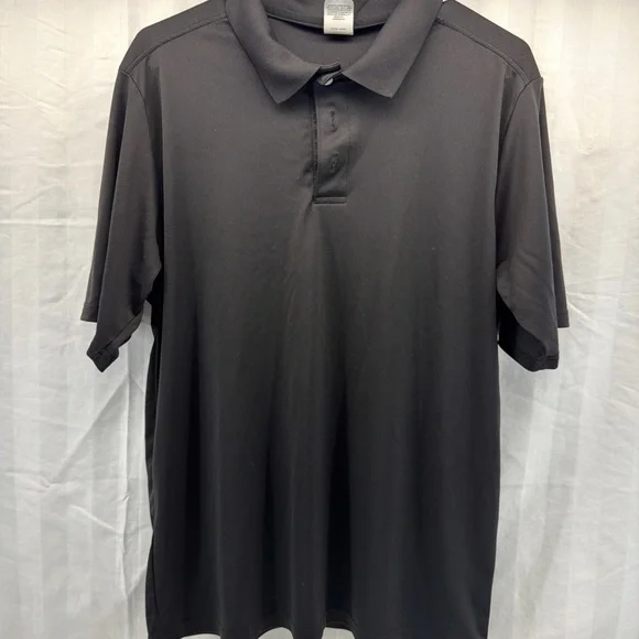Hanes Men's Black Polo Shirt‎