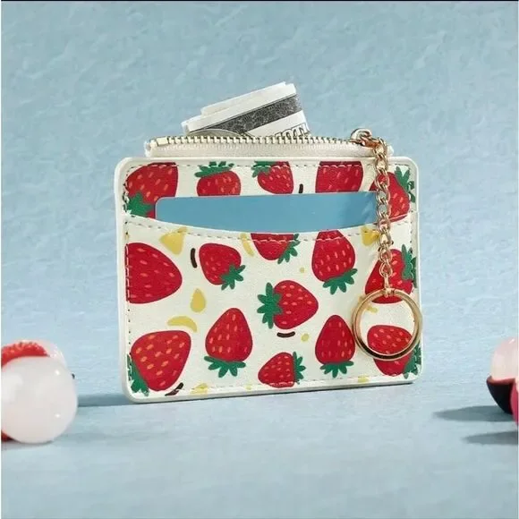 Strawberry Cardholder ID Holder Wallet Keychain