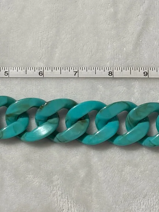 Chunky Turquoise Link- Teal Chain/ Purse Charm Statement