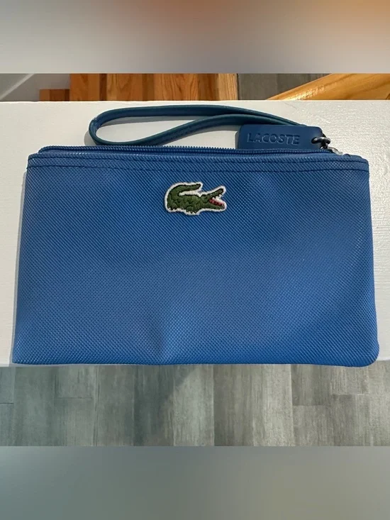 Lacoste Blue Wristlet with Green Crocodile Emblem