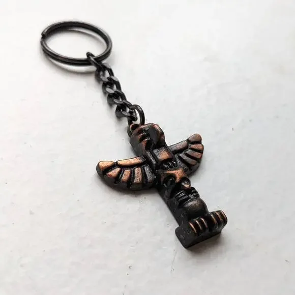 Vintage Southwest Native Keychain Totem Festival Accessories Charm Chain Jewelry