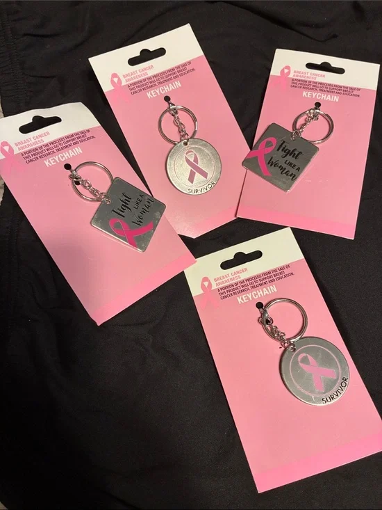 Breast Cancer Awareness Pink Ribbon Keychain - Unbranded (4/$8)