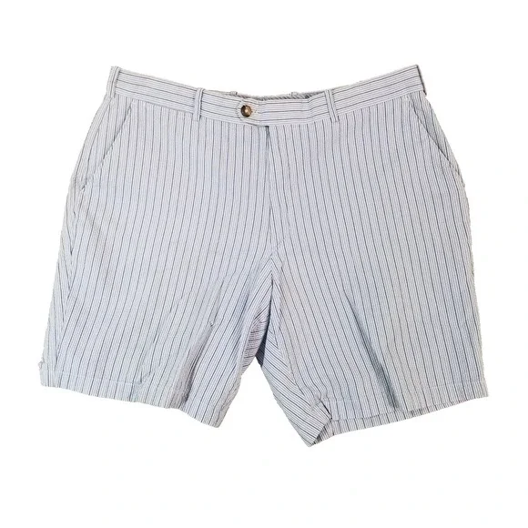Peter Millar shorts men's 38x8 seersucker cotton blue stripe preppy retro luxury