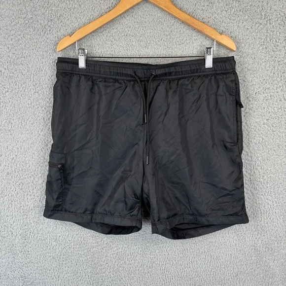 PacSun Formula One F1 Shorts Mens‎ Large Black Racing Zip Pockets Mesh Liner