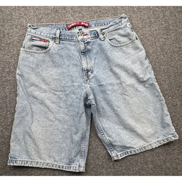 Tommy Hilfiger Jeans Denim Men's Shorts Size 34 Medium Wash Vtg Jorts‎ 2000s
