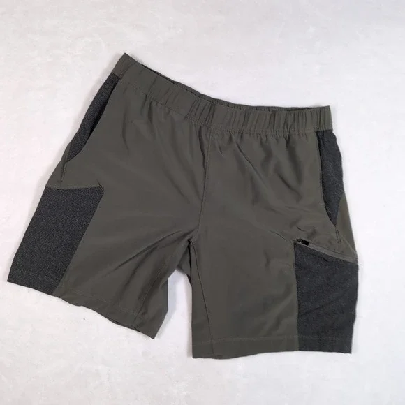 Eddie Bauer Performance Shorts Mens L Olive Green Stretch Cargo‎ Hiking Running