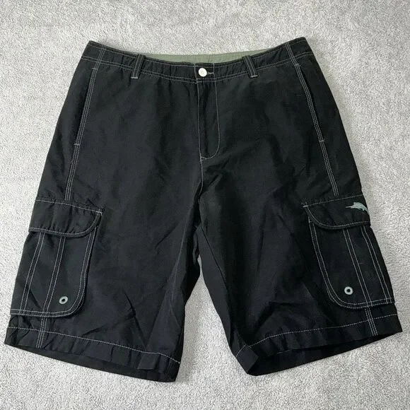 Tommy Bahama Board Shorts 34 Poolside and Beach‎ Surf Swim Black