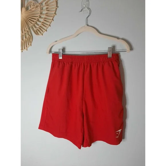 Gymshark Arrival Shorts Mens Large Red Athletic Gym Training Pockets Drawstring