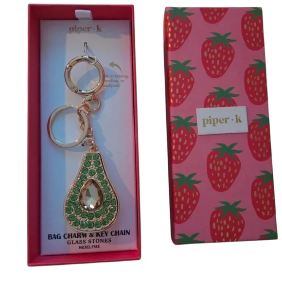 🥑🔹️Piper K 🔹️UK Exclusive  Green and Gold Avocado Key Holder