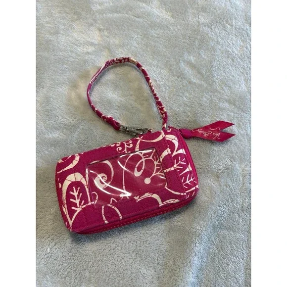 Vera Bradley wristlet wallet clutch handbag Twirly Birds Pink carry it all pouch