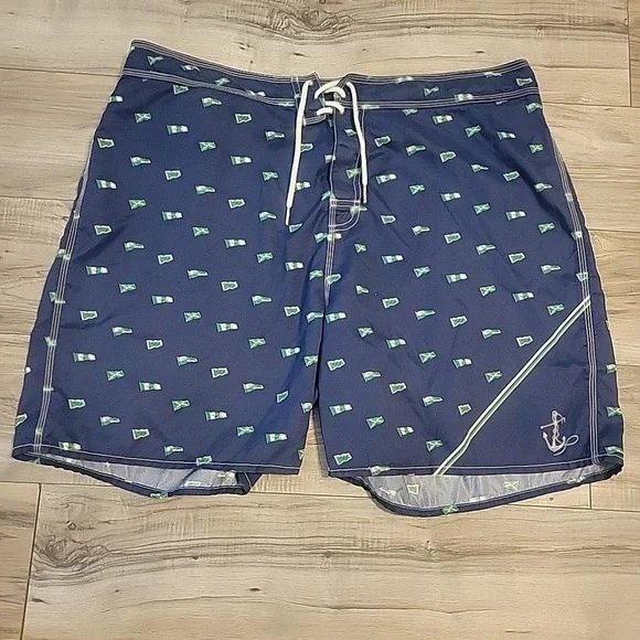 Polo By‎ Ralph Lauren Mens  Board Shorts Blue With Nautical Flag Size 38