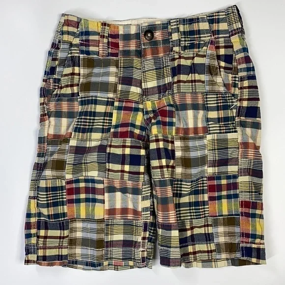 American Eagle Multi Color Patchwork Classic Length Chino Shorts 26