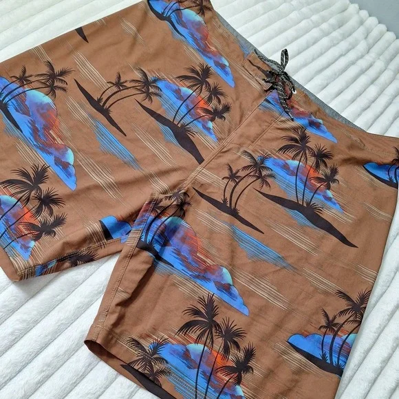 Hurley Phantom Boardshorts‎ Mens 38 Tropical Beach Sunset Resort Vacation Cruise