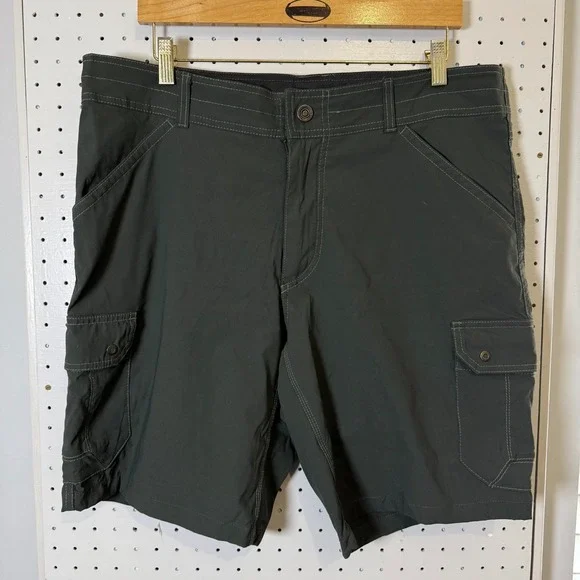 Kuhl Renegade‎ Cargo Shorts Men's 36 Black Nylon Zip Fly Pockets Outdoor Hiking