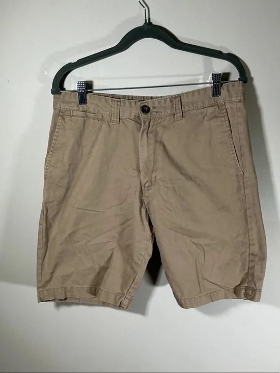 Merona Khaki Flat Front Chino Shorts Men’s Size 32 Casual Summer