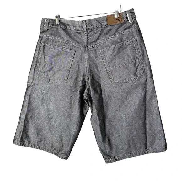 Vintage Y2K BROOKLYN XPRESS Denim Jorts Long Baggy Grey Bermuda Shorts Mens‎ 40