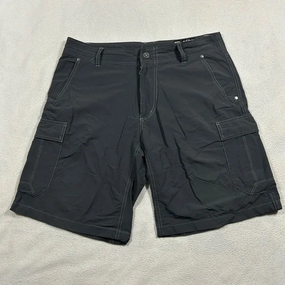 Kuhl Raptr Cargo Shorts Mens 34 Gray Nylon Spandex Stretch Hiking Technical
