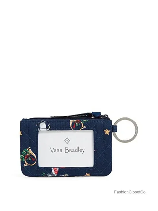 Recycled Cotton Zip ID Case Wallet with Key Ring